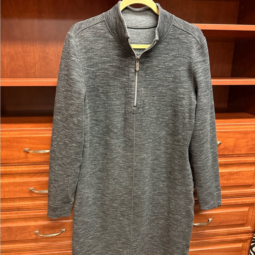 Like New Tommy Bahama Reversible Marled Flipside Half Zip Dress Marled Gray